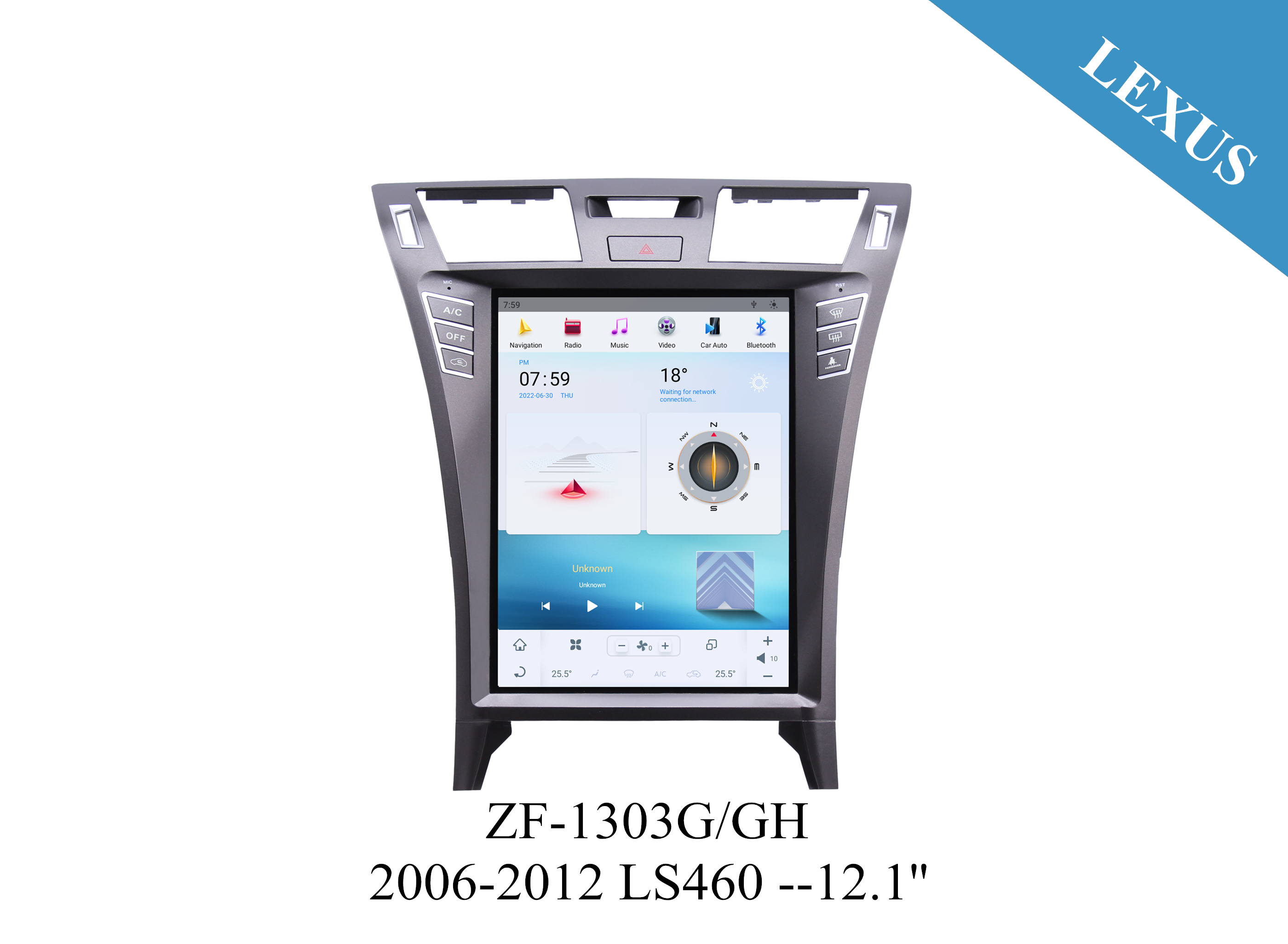 Lexus 2006-2012 LS460 12.1'' inch Tesla Style Apple CarPlay Android Radio Upgrade